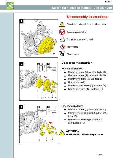 Overzichtelijke werkplaatsinstructie - montagehandleiding - met de combinatie van tekst en beeld  in de vorm van technische illustraties